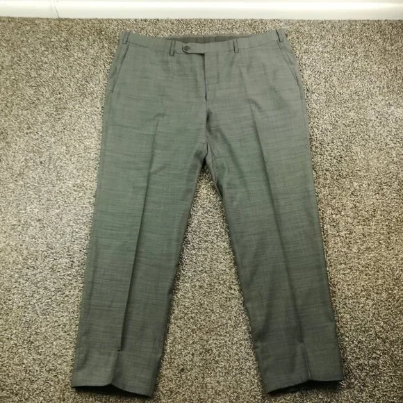 Ermenegildo Zegna Dress Pants Cashmere Silk Wool Micro Checked Gray 40x29 NWOT?